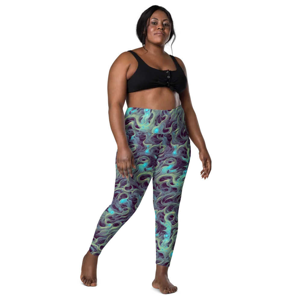 Aqua Apparition on Leggings with Pockets — Front