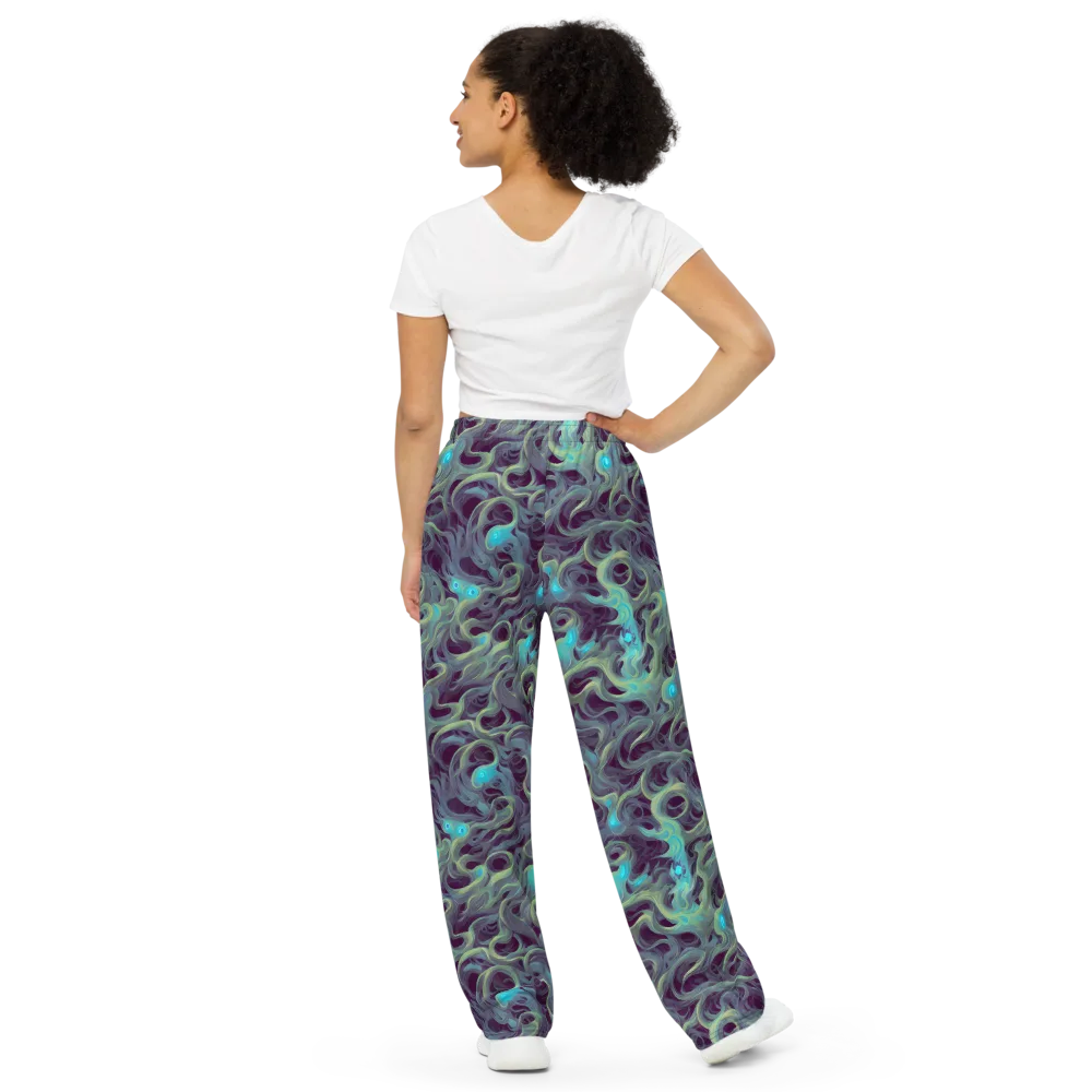Aqua Apparition on Wide-Leg Pants — Back