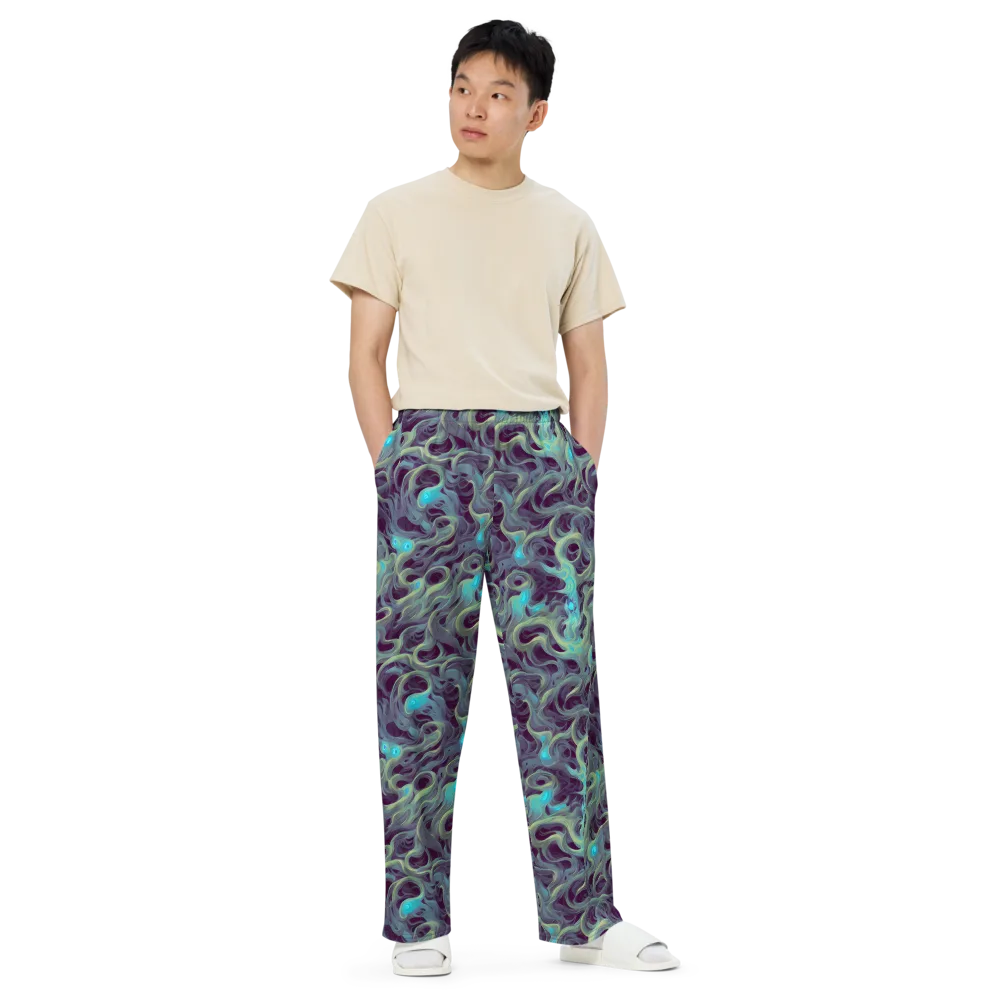 Aqua Apparition on Wide-Leg Pants — Front