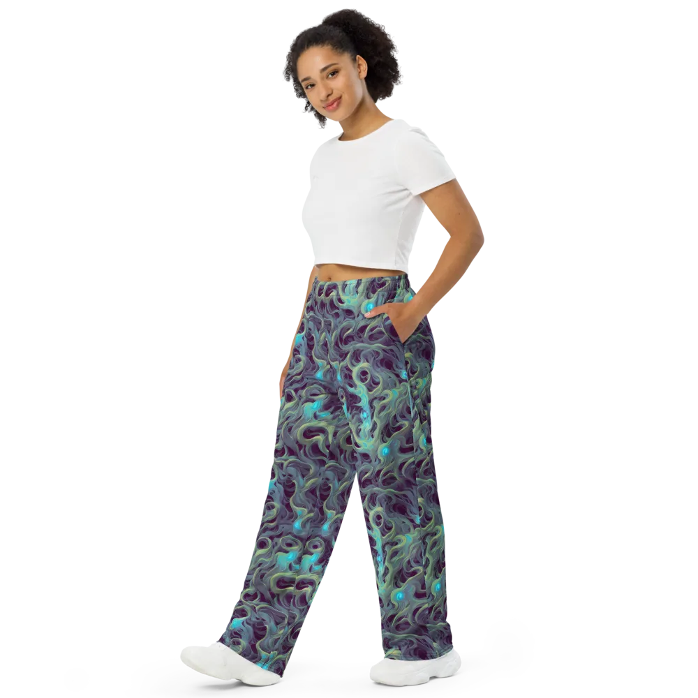 Aqua Apparition on Wide-Leg Pants — Left Front