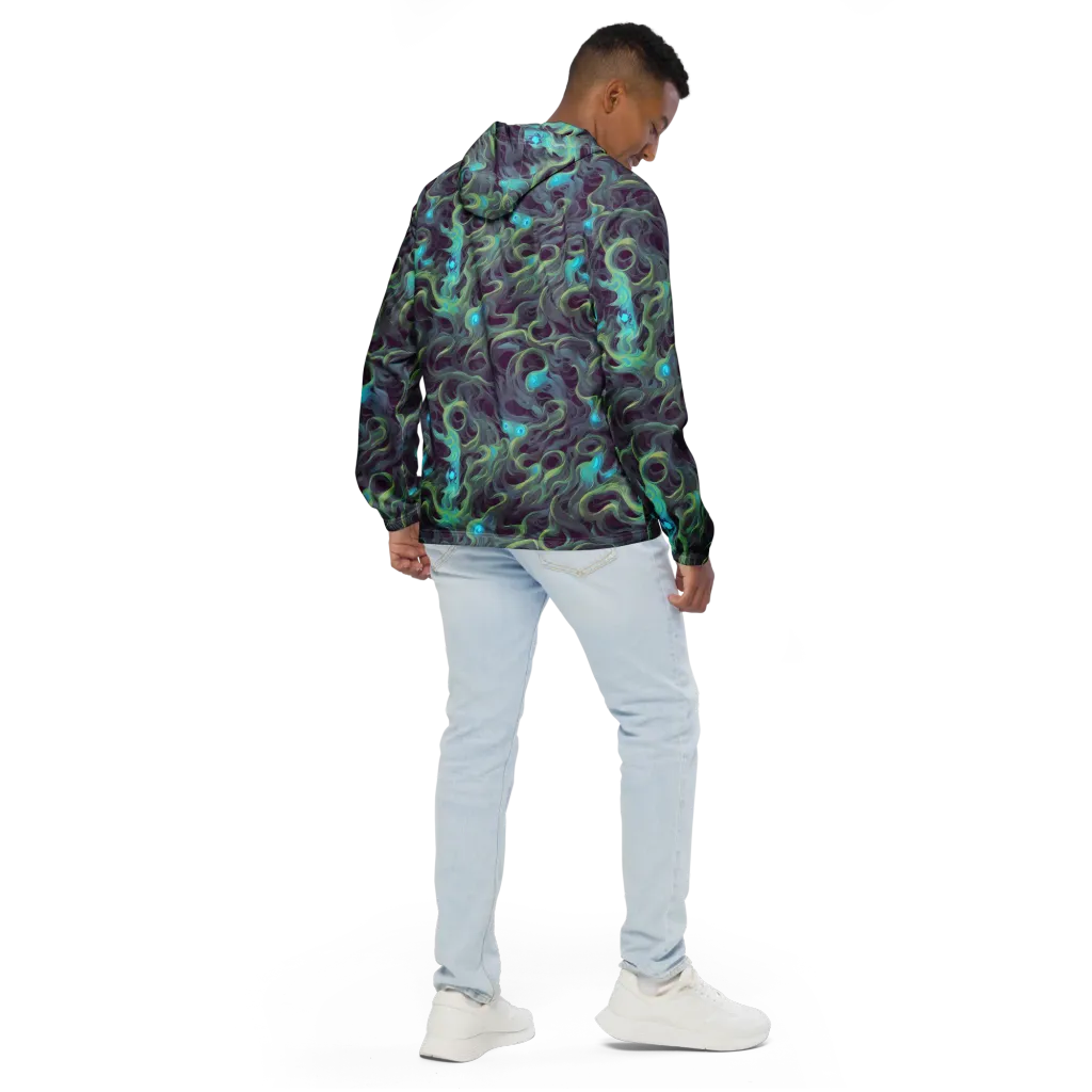 Aqua Apparition on Men's Windbreaker — Back