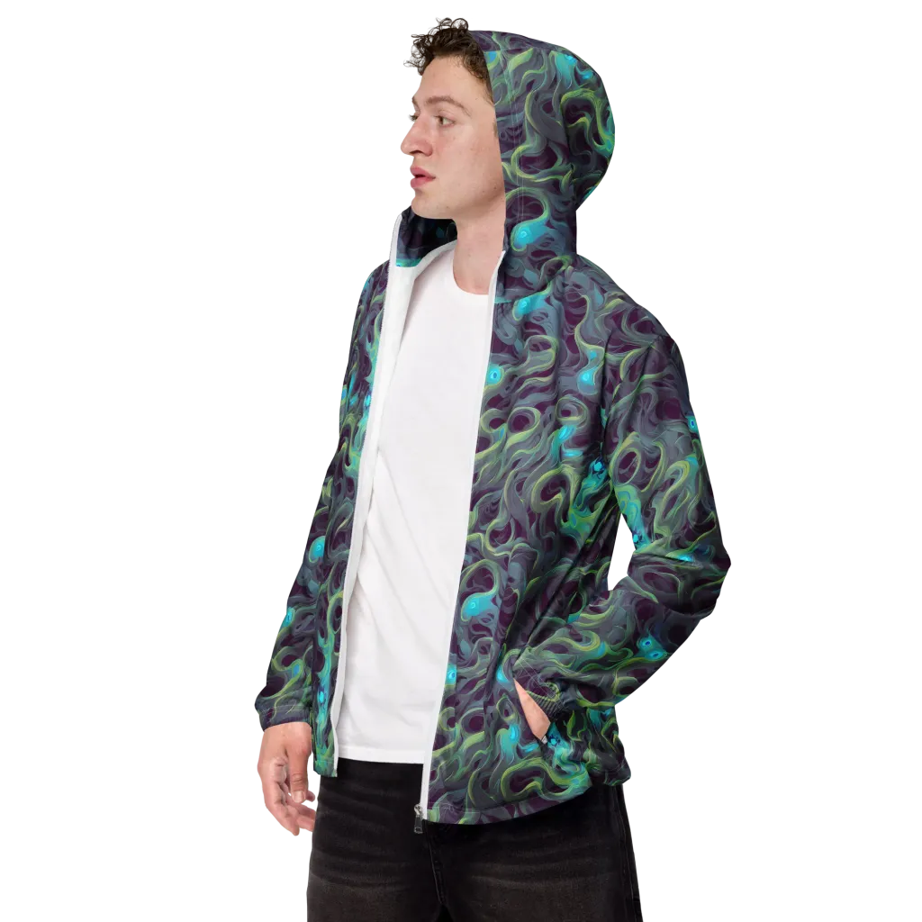 Aqua Apparition on Men's Windbreaker — Left Front