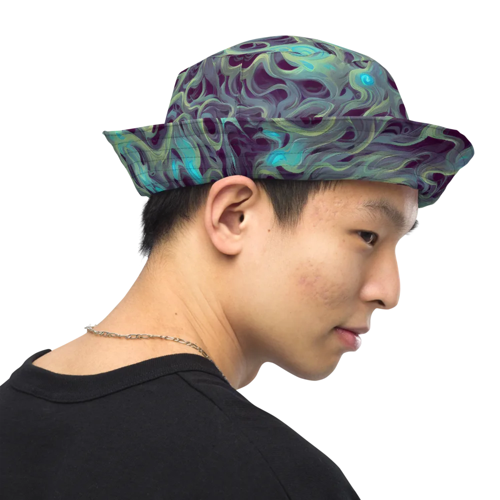 Aqua Apparition on Reversible Bucket Hat — Right Outside