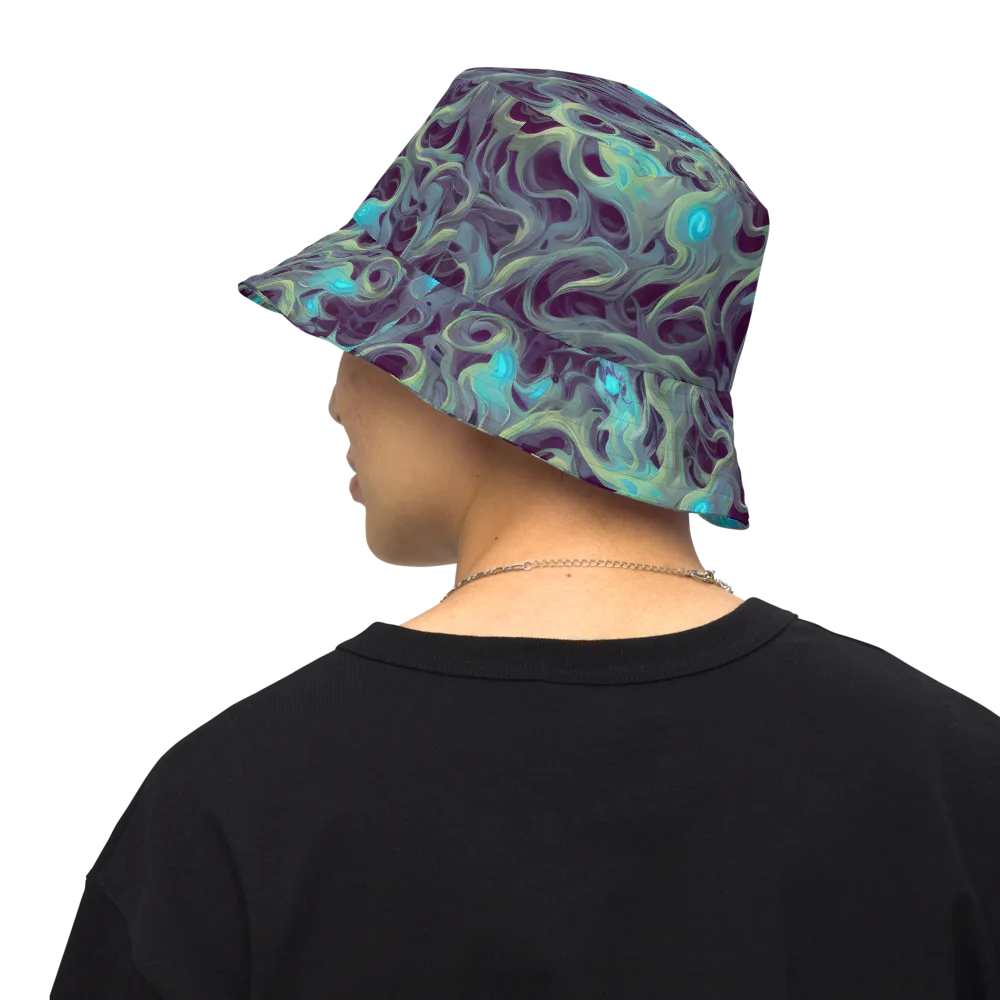 Aqua Apparition on Reversible Bucket Hat — Back Inside