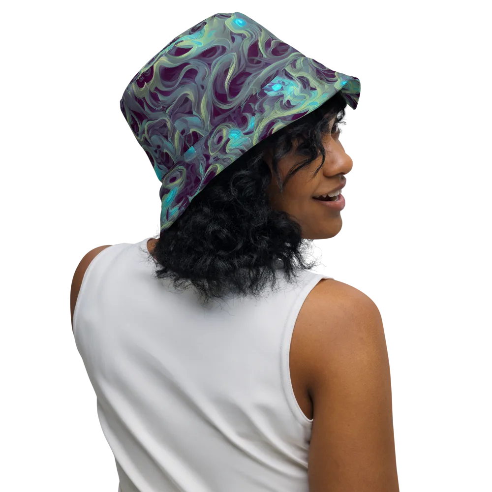 Aqua Apparition on Reversible Bucket Hat — Right Outside