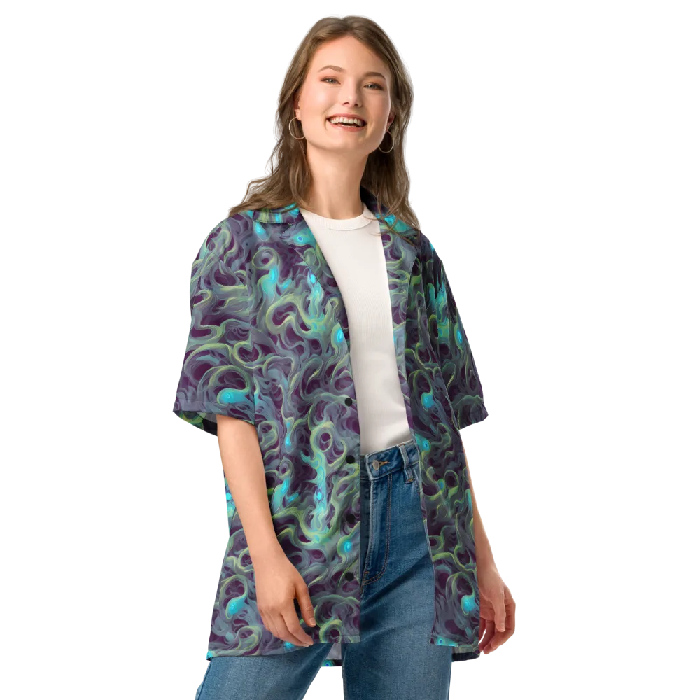 Aqua Apparition on Button Shirt — Front