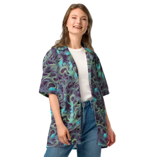 Aqua Apparition on a Button Shirt