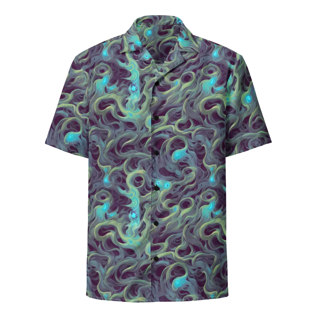 Aqua Apparition on Button Shirt — Front