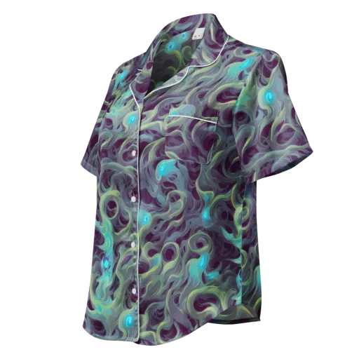 Aqua Apparition on a Women's Short Sleeve Pajama Top