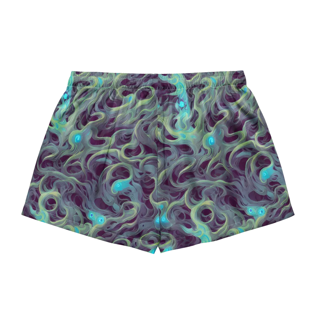 Aqua Apparition on Women's Pajama Shorts — Back
