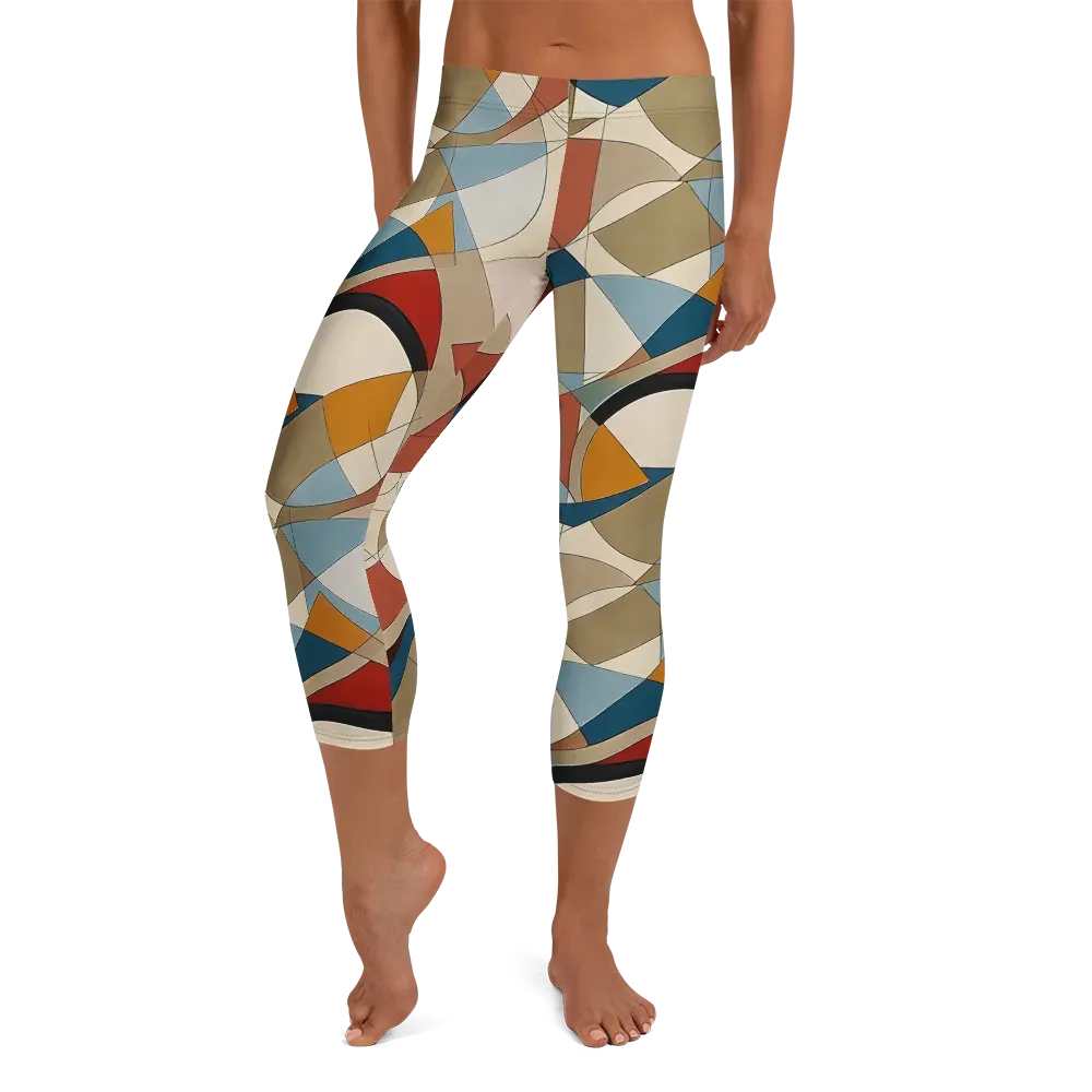 Chromatic Bauhaus on Capri Leggings — Front