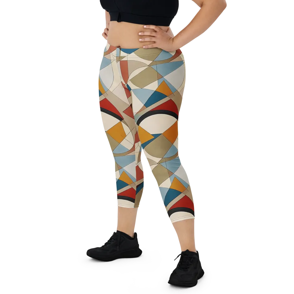 Chromatic Bauhaus on Capri Leggings — Front