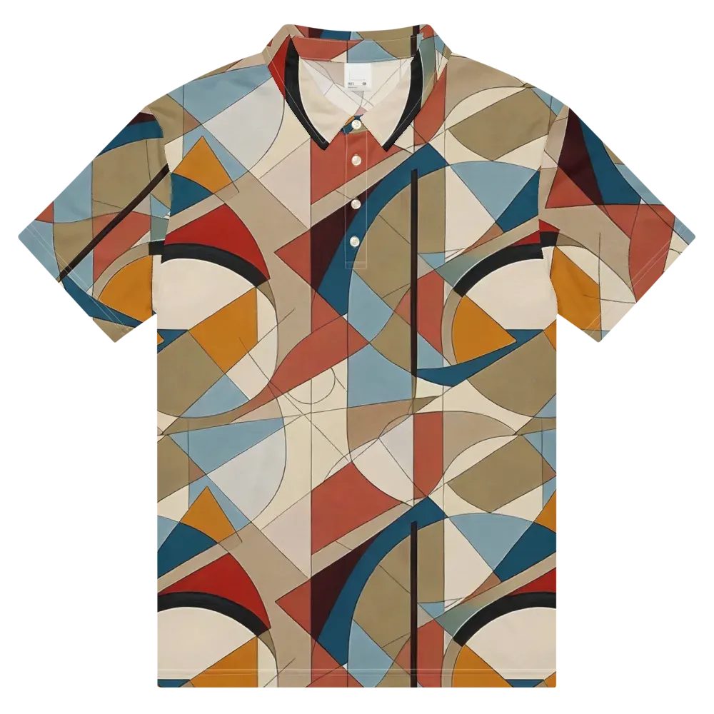 Chromatic Bauhaus on Men's Slim Fit Polo Shirt — Front