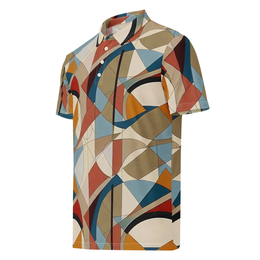 Chromatic Bauhaus on Men's Slim Fit Polo Shirt — Left Front