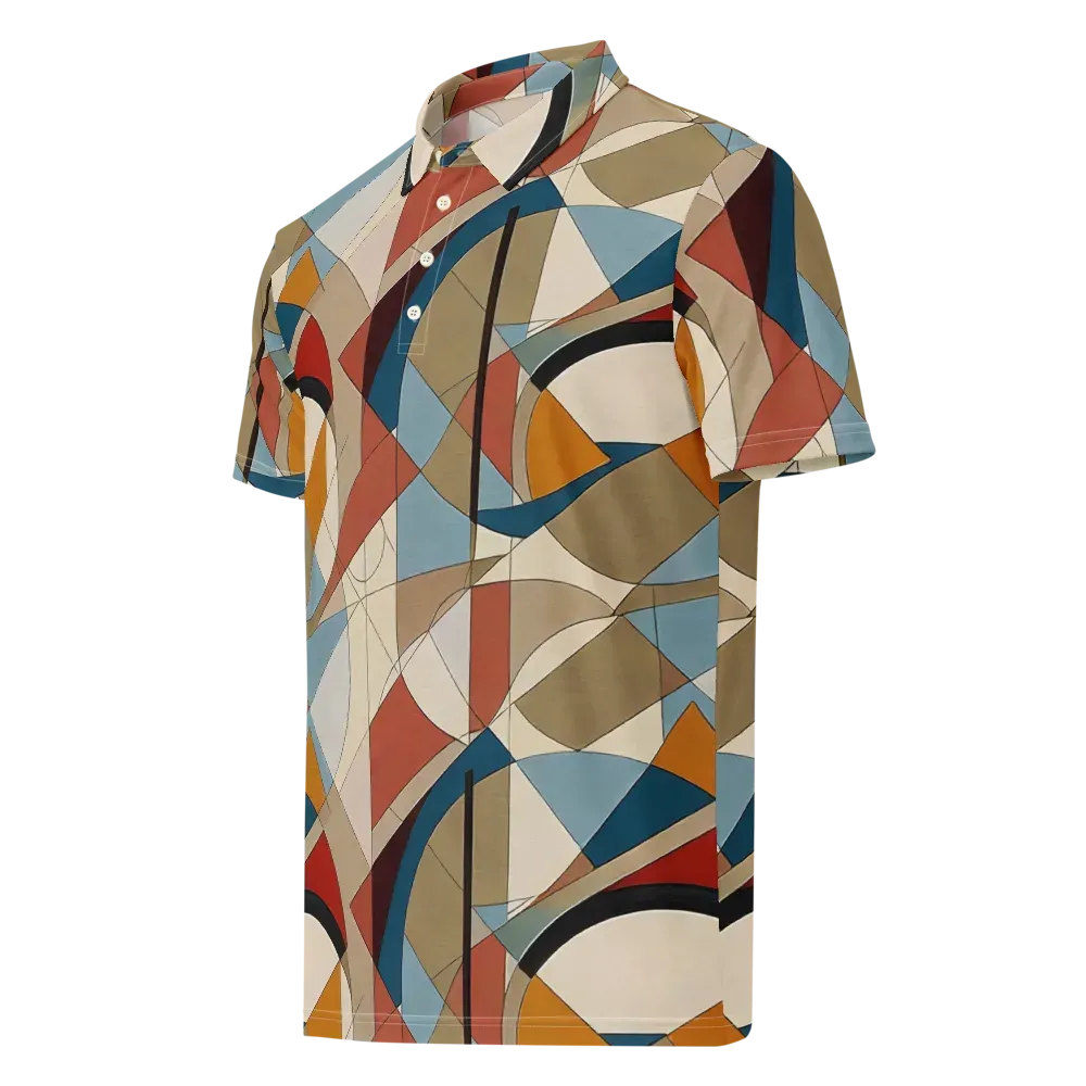 Chromatic Bauhaus on Men's Slim Fit Polo Shirt — Left Front