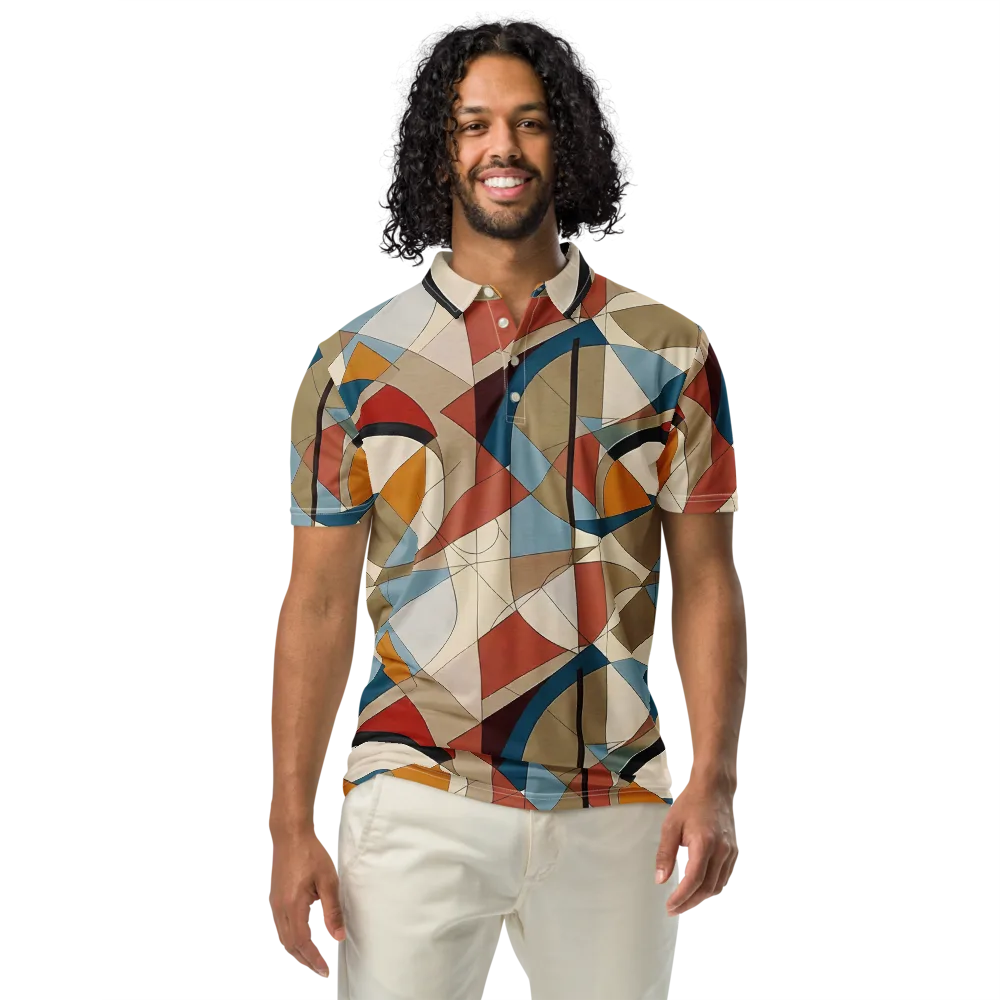 Chromatic Bauhaus on Men's Slim Fit Polo Shirt — Front