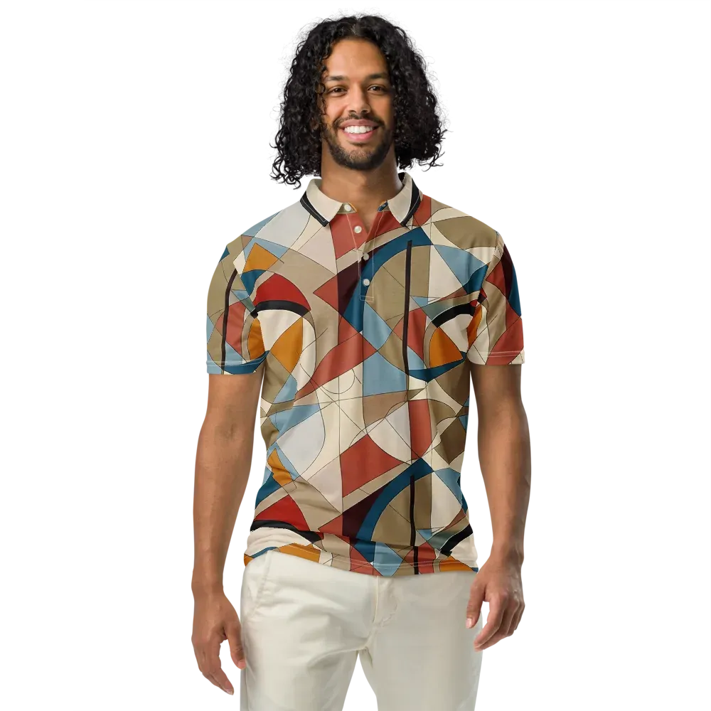 Chromatic Bauhaus on Men's Slim Fit Polo Shirt — Front