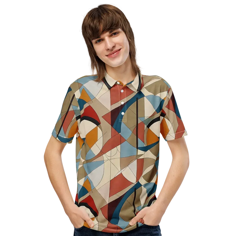 Chromatic Bauhaus on Men's Slim Fit Polo Shirt — Front