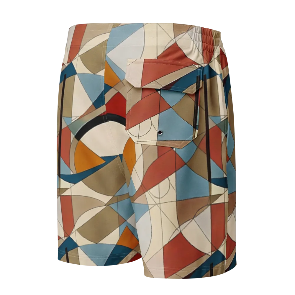 Chromatic Bauhaus on Men's Board Shorts — Back