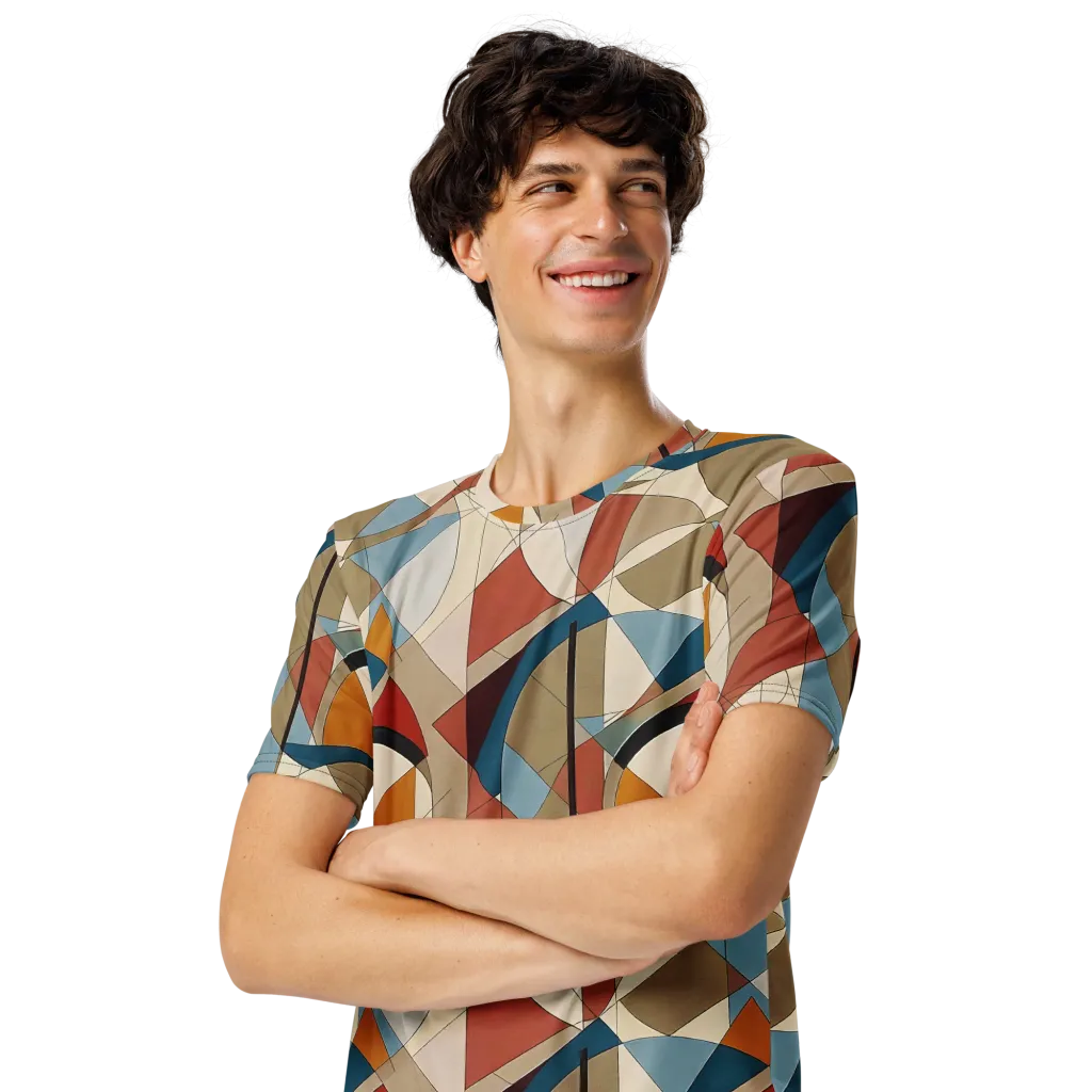 Chromatic Bauhaus on Men's Crew Neck T-Shirt — Left Front