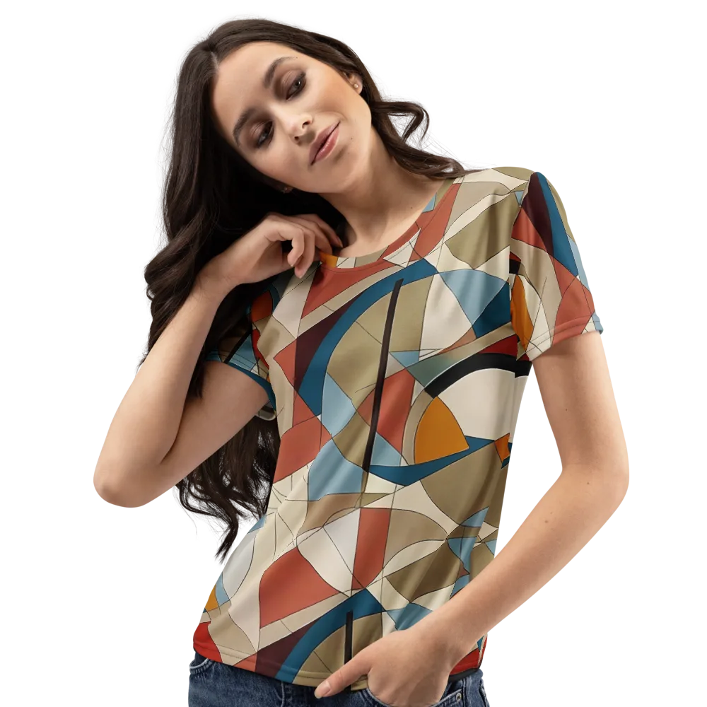 Chromatic Bauhaus on Women's Crew Neck T-Shirt — Left Front
