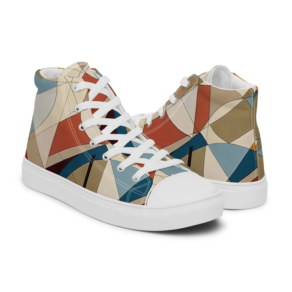 Chromatic Bauhaus on Women's High Top Canvas Shoes — Right