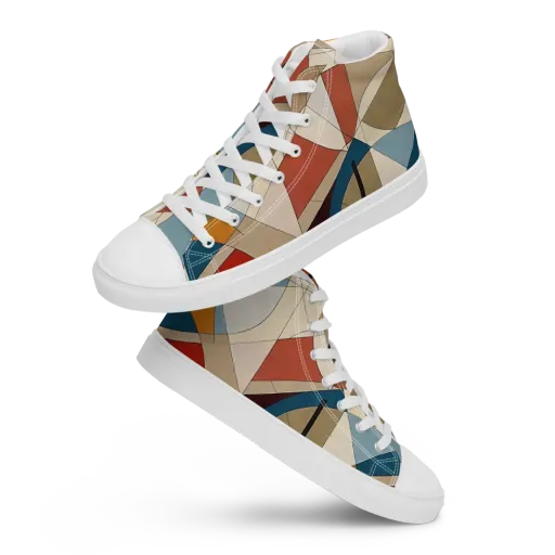 Chromatic Bauhaus on a Women's High Top Canvas Shoes