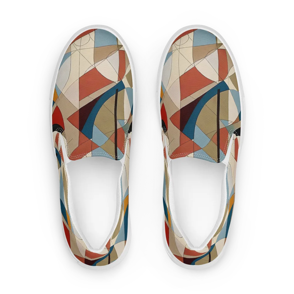 Chromatic Bauhaus on Men's Slip-On Canvas Shoes — Front