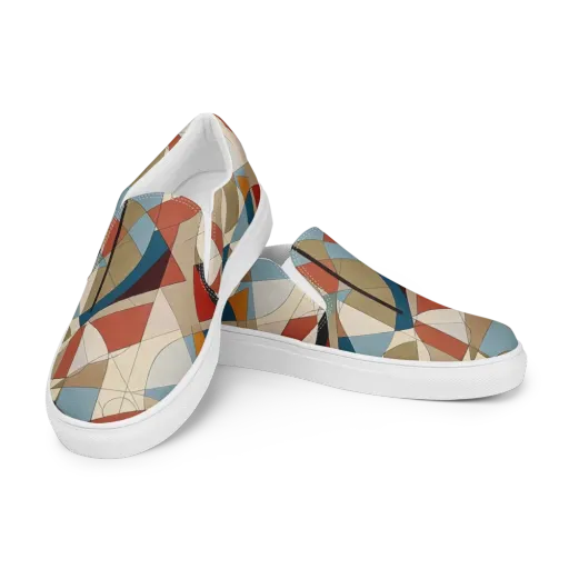 Chromatic Bauhaus on a Men's Slip-On Canvas Shoes