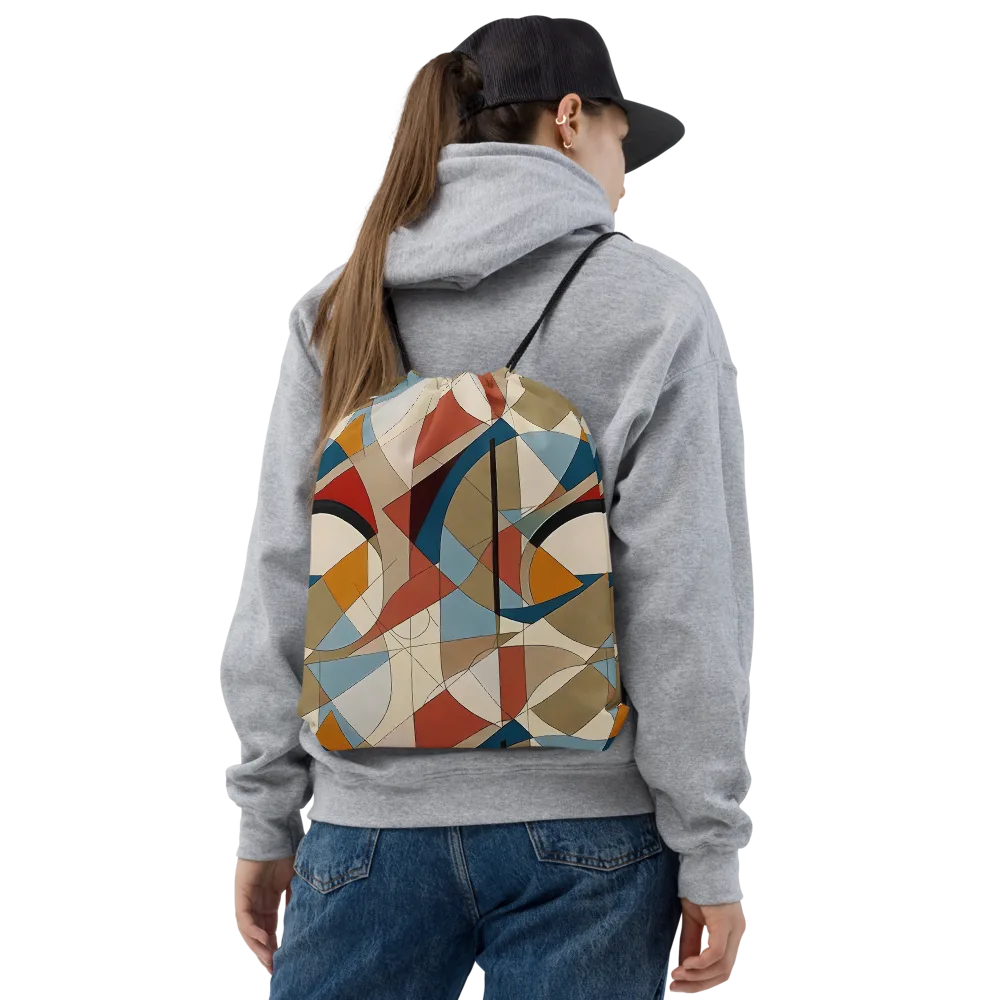 Chromatic Bauhaus on Drawstring Bag — Front