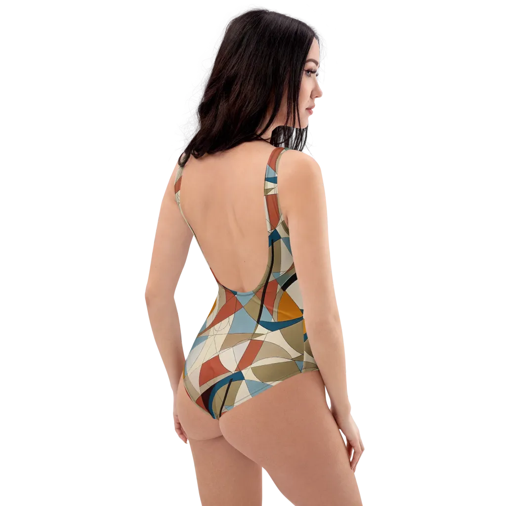 Chromatic Bauhaus on One-Piece Swimsuit — Right Back