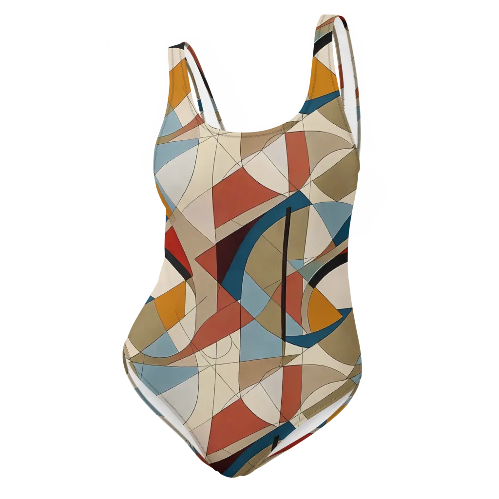 Chromatic Bauhaus on One-Piece Swimsuit — Front
