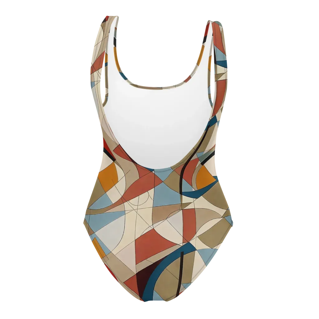 Chromatic Bauhaus on One-Piece Swimsuit — Back