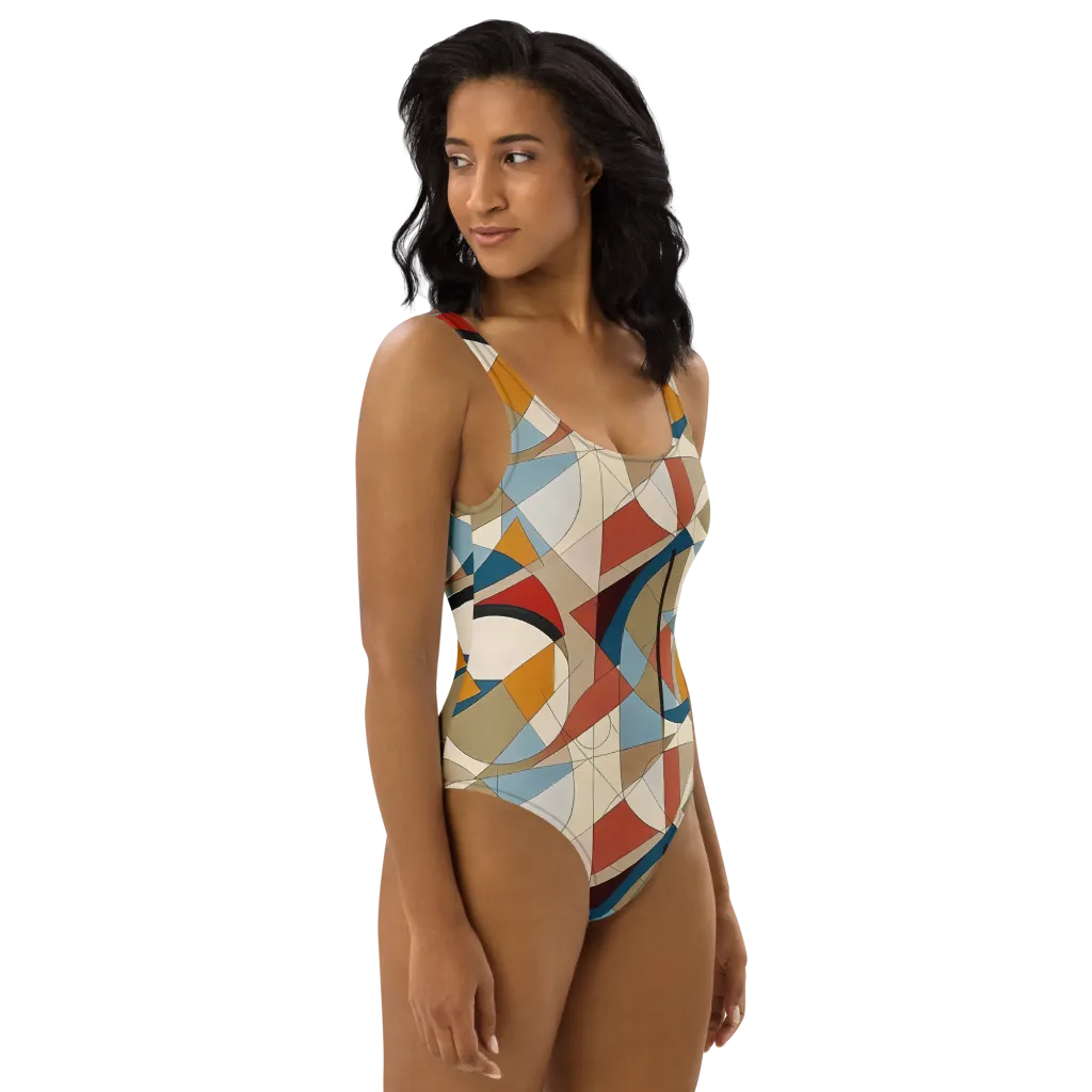 Chromatic Bauhaus on One-Piece Swimsuit — Right