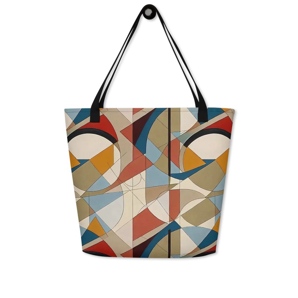 Chromatic Bauhaus on Large Tote Bag W/ Pocket — Front