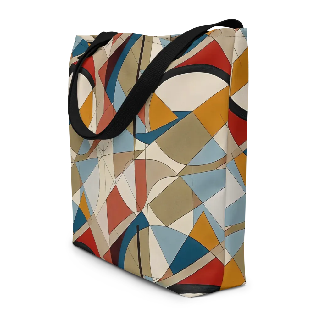 Chromatic Bauhaus on Large Tote Bag W/ Pocket — Front