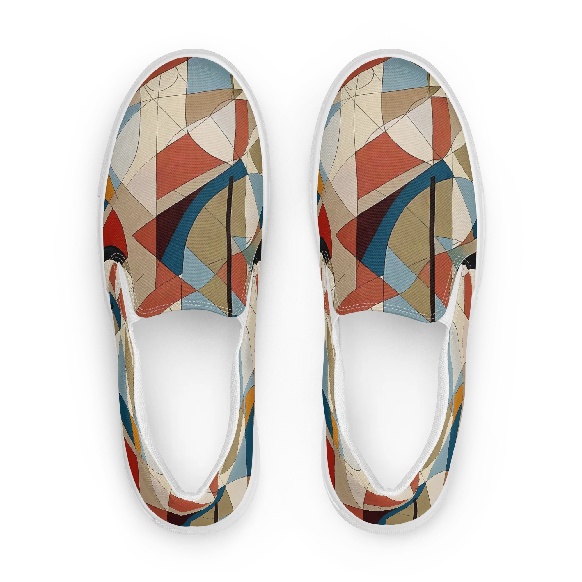 Chromatic Bauhaus on Women's Slip-On Canvas Shoes — Front