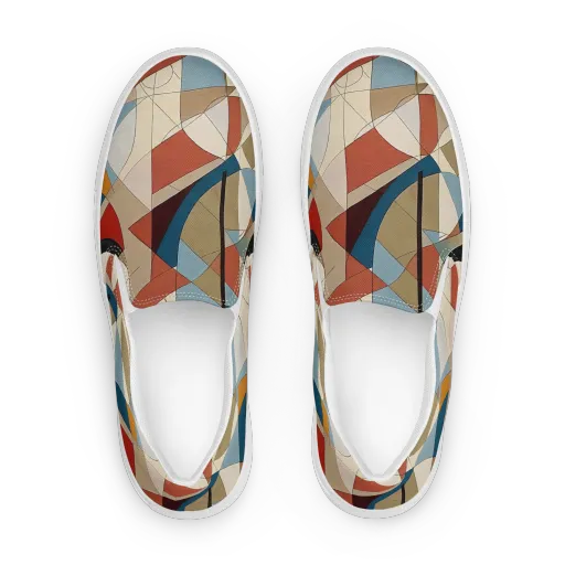 Chromatic Bauhaus on a Women's Slip-On Canvas Shoes