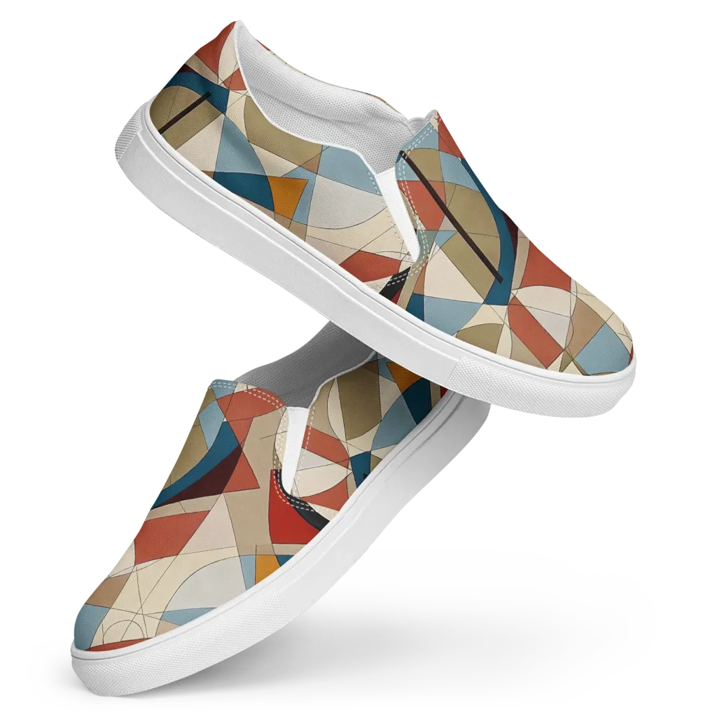 Chromatic Bauhaus on Women's Slip-On Canvas Shoes — Front