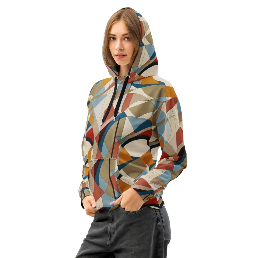 Chromatic Bauhaus on Cotton Hoodie — Left Front