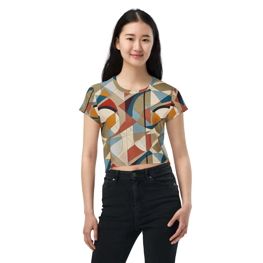 Chromatic Bauhaus on Crop Tee — Front