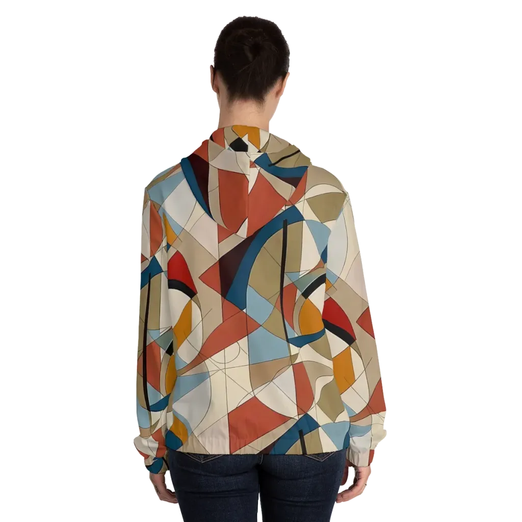 Chromatic Bauhaus on Women's Full-Zip Hoodie — Back On Person
