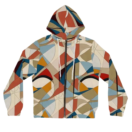 Chromatic Bauhaus on a Women's Full-Zip Hoodie