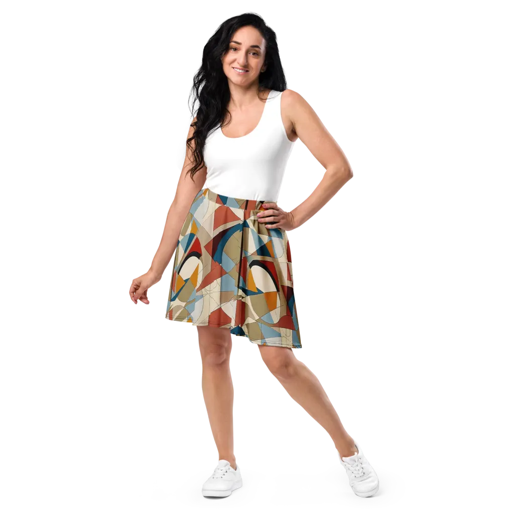 Chromatic Bauhaus on Skater Skirt — Front