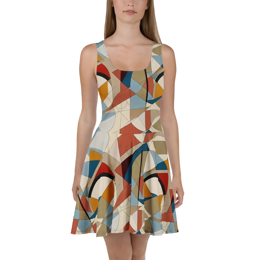 Chromatic Bauhaus on Skater Dress — Front