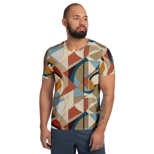 Chromatic Bauhaus on a Men's Athletic T-Shirt