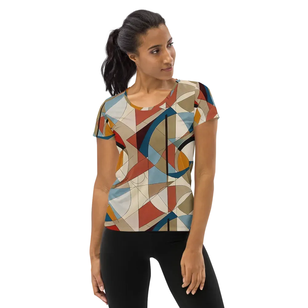 Chromatic Bauhaus on Women's Athletic T-Shirt — Front