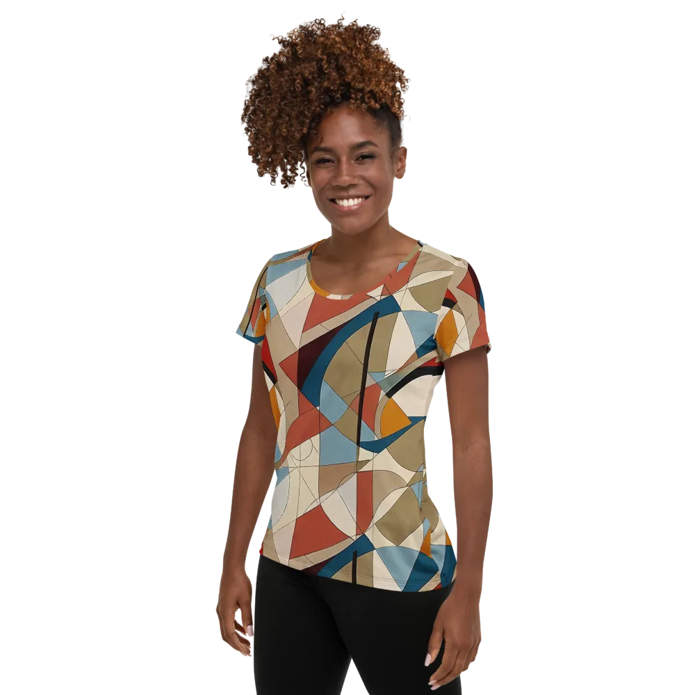 Chromatic Bauhaus on Women's Athletic T-Shirt — Left