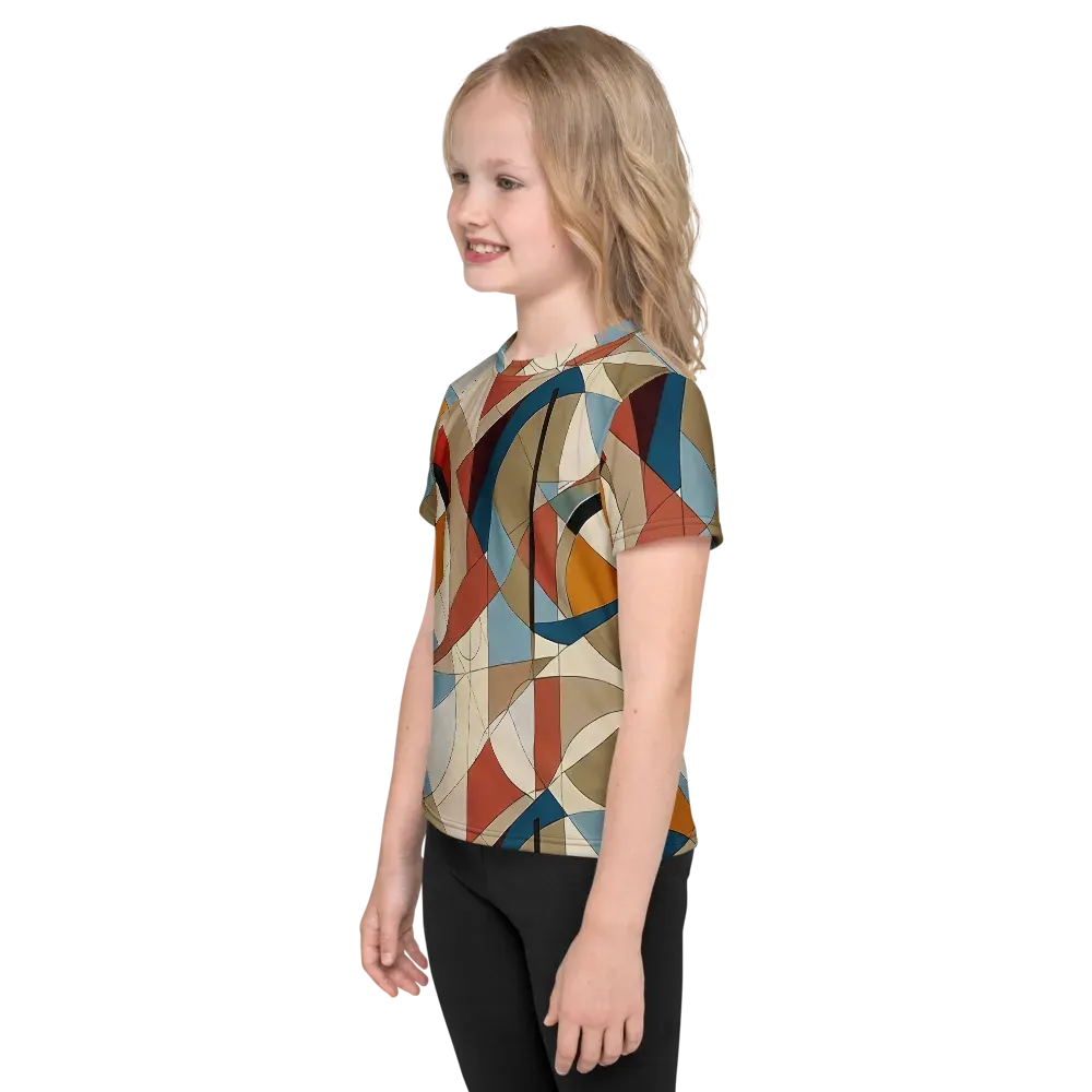 Chromatic Bauhaus on Kids Crew Neck T-Shirt — Left