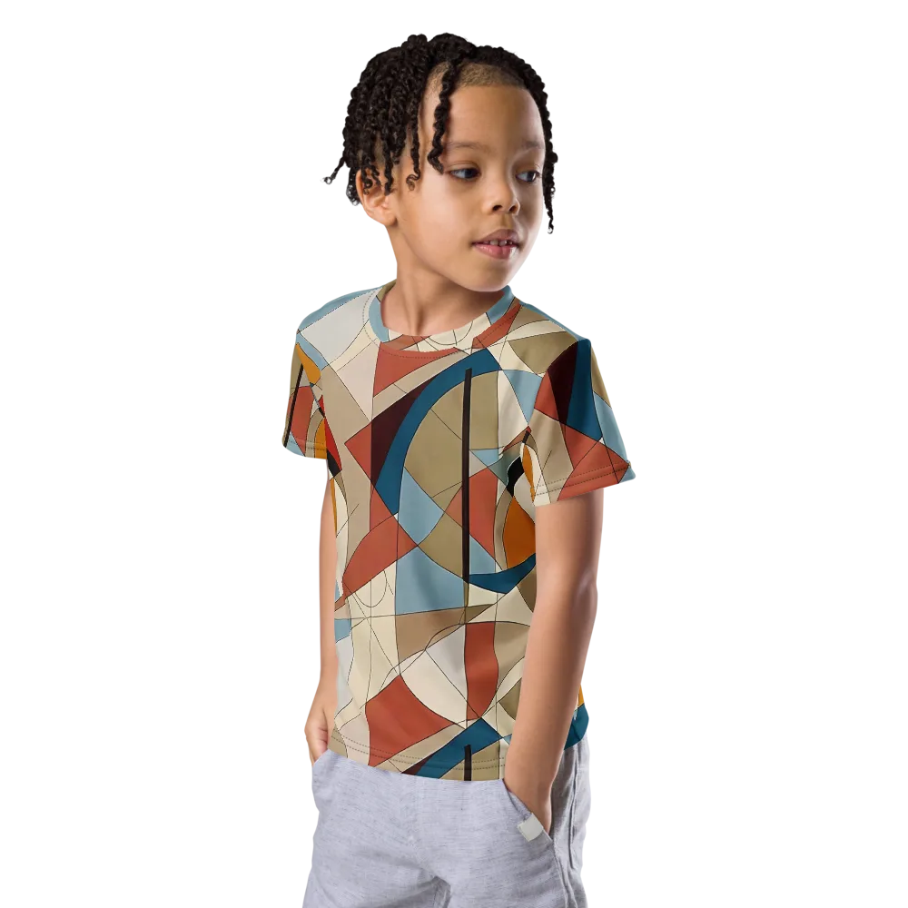 Chromatic Bauhaus on Kids Crew Neck T-Shirt — Left Front